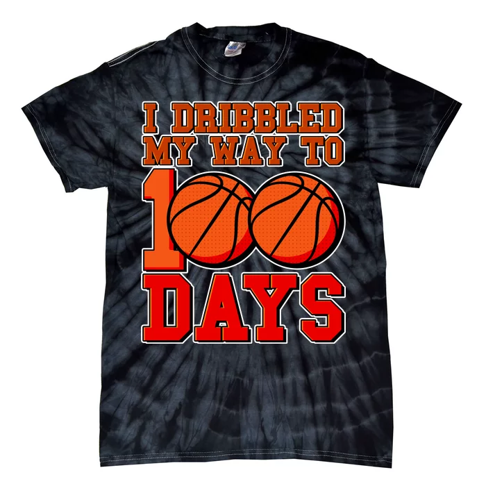 I Dribbled My Way To 100 Days Basketball Tie-Dye T-Shirt