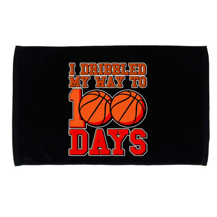 I Dribbled My Way To 100 Days Basketball Microfiber Hand Towel