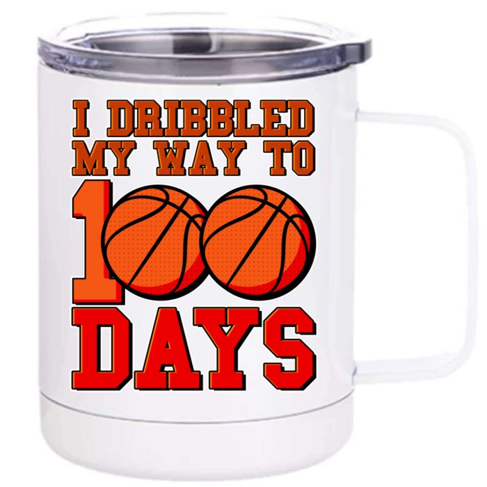 I Dribbled My Way To 100 Days Basketball Front & Back 12oz Stainless Steel Tumbler Cup