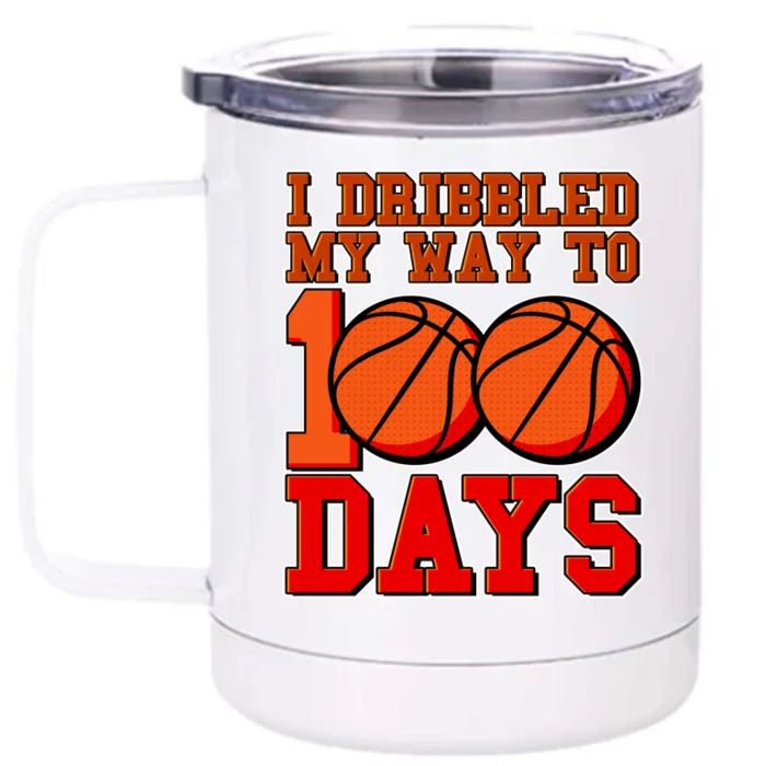 I Dribbled My Way To 100 Days Basketball Front & Back 12oz Stainless Steel Tumbler Cup