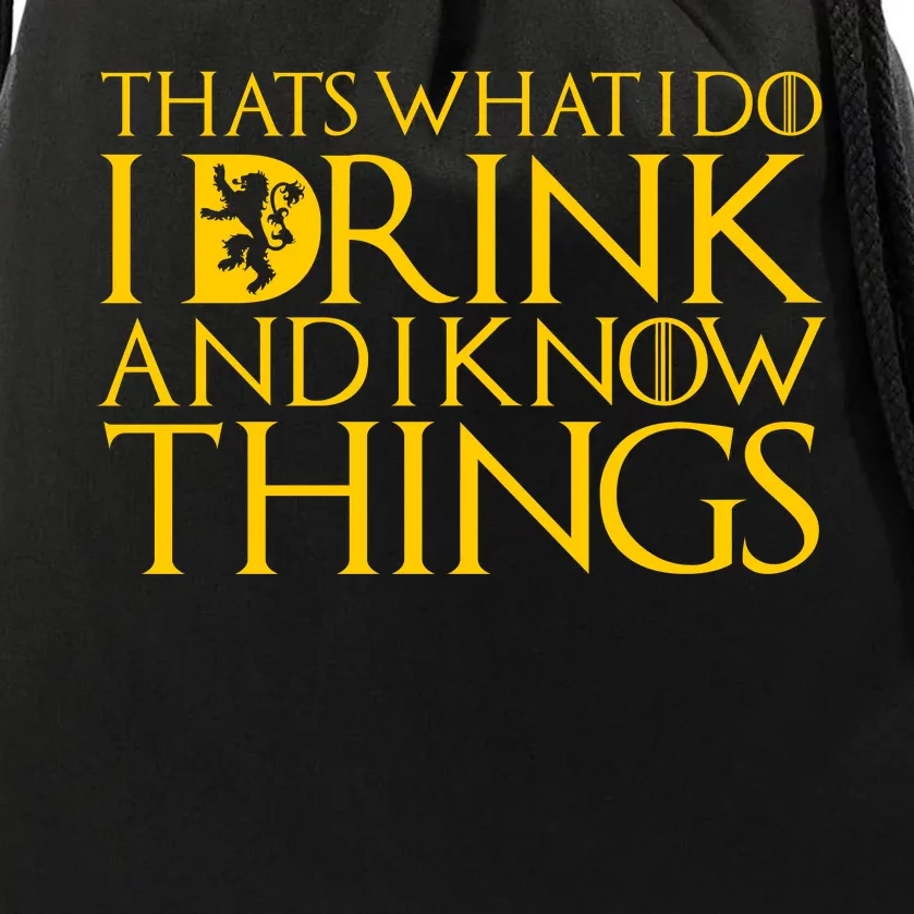 I Drink And Know Things Drawstring Bag