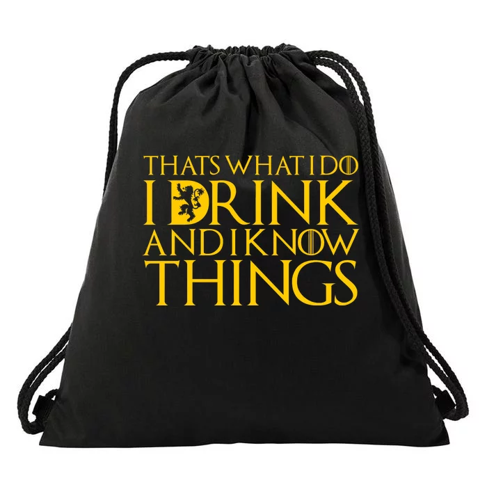 I Drink And Know Things Drawstring Bag