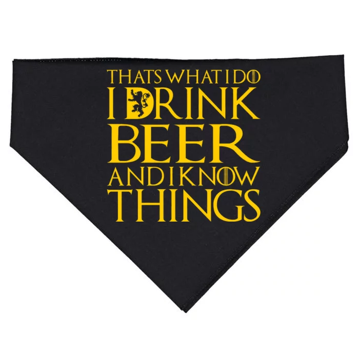 I Drink Beer And I Know Things USA-Made Doggie Bandana