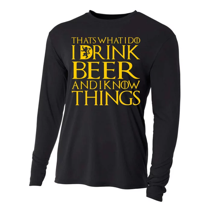 I Drink Beer And I Know Things Cooling Performance Long Sleeve Crew