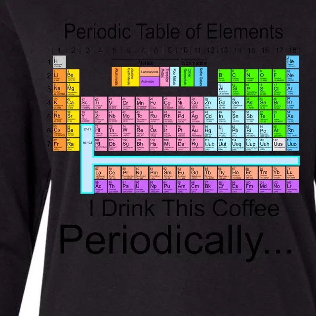 I Drink This Coffee Periodically Mug - Periodic Table of Elements Womens Cotton Relaxed Long Sleeve T-Shirt