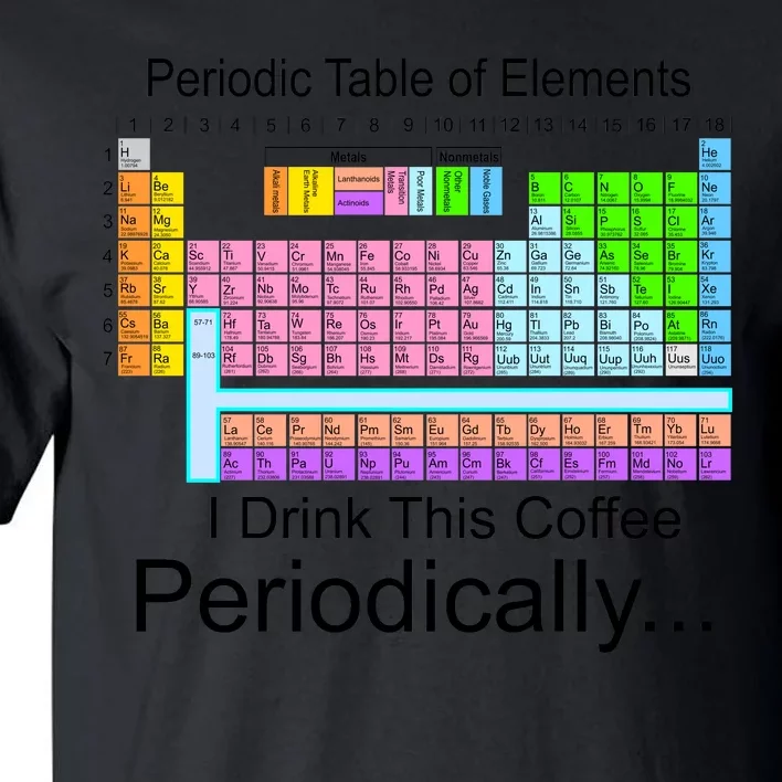 I Drink This Coffee Periodically Mug - Periodic Table of Elements Tall T-Shirt