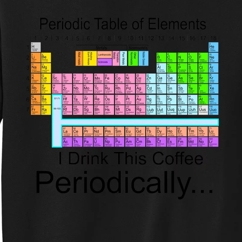 I Drink This Coffee Periodically Mug - Periodic Table of Elements Tall Sweatshirt