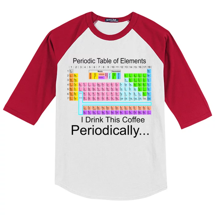 I Drink This Coffee Periodically Mug - Periodic Table of Elements Kids Colorblock Raglan Jersey