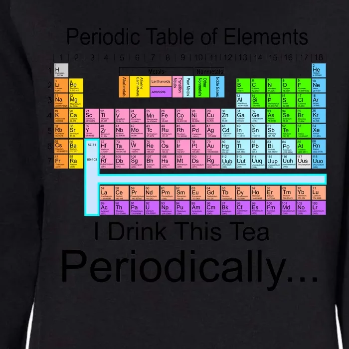 I Drink This Tea Periodically Periodic Table of Elements Womens California Wash Sweatshirt