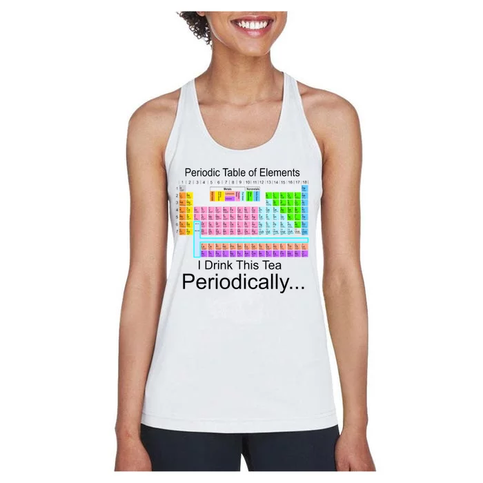 I Drink This Tea Periodically Periodic Table of Elements Women's Racerback Tank