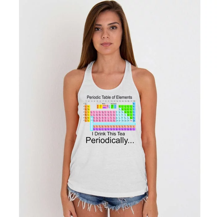 I Drink This Tea Periodically Periodic Table of Elements Women's Knotted Racerback Tank