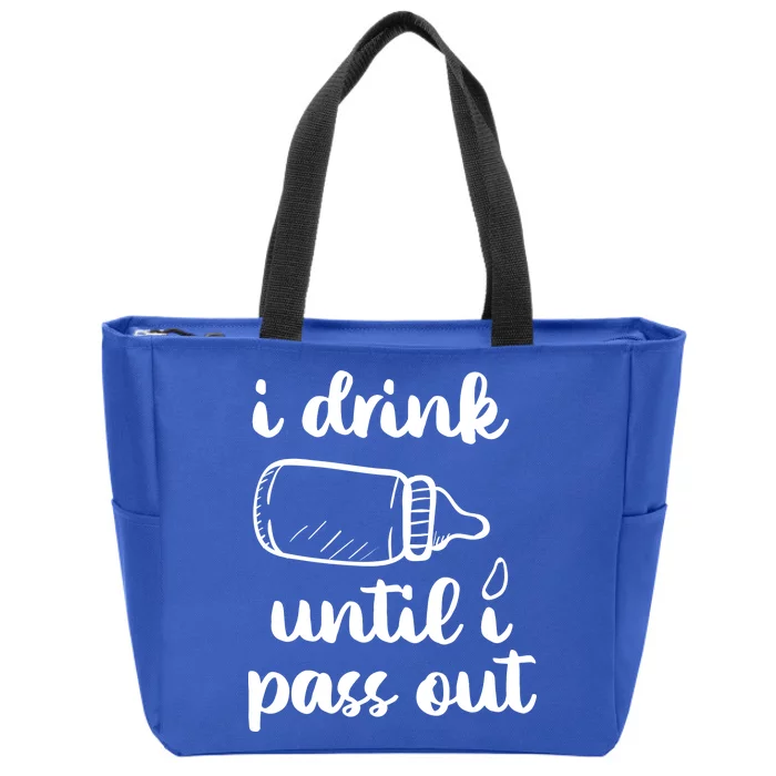 I Drink Until I Pass Out Funny Cute Zip Tote Bag