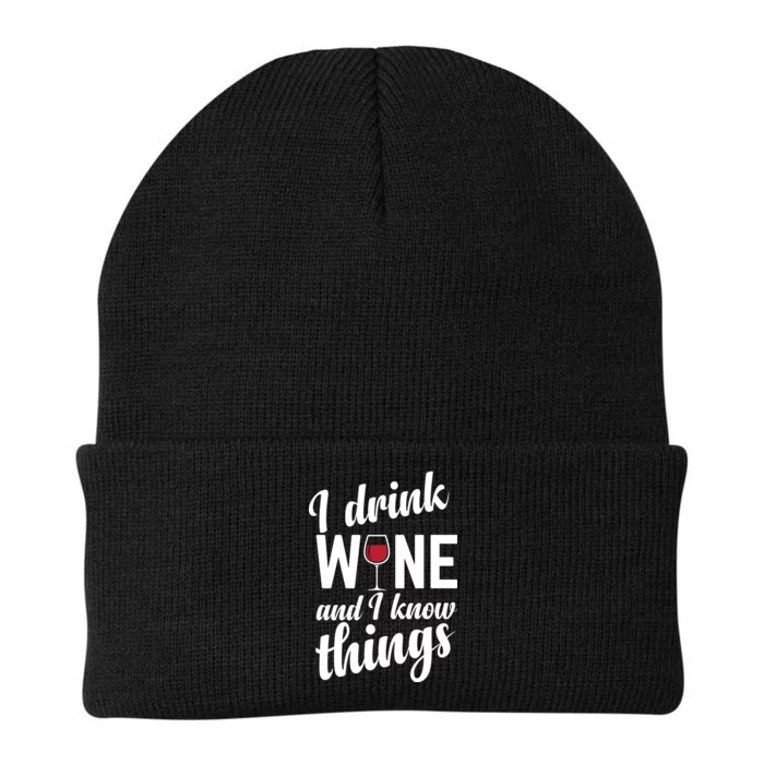 I Drink Wine And I Know Things Knit Cap Winter Beanie