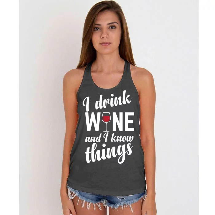 I Drink Wine And I Know Things Women's Knotted Racerback Tank