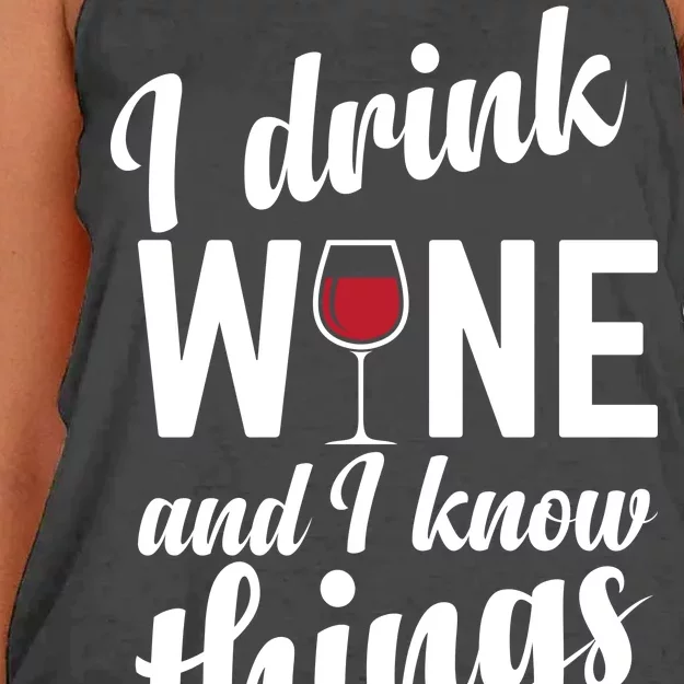 I Drink Wine And I Know Things Women's Knotted Racerback Tank