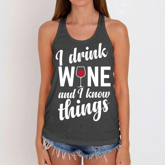 I Drink Wine And I Know Things Women's Knotted Racerback Tank