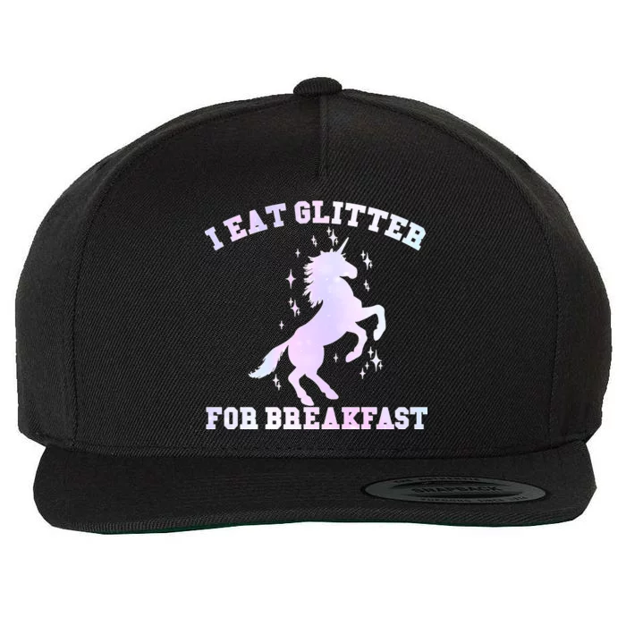 I Eat Glitter For Breakfast Wool Snapback Cap