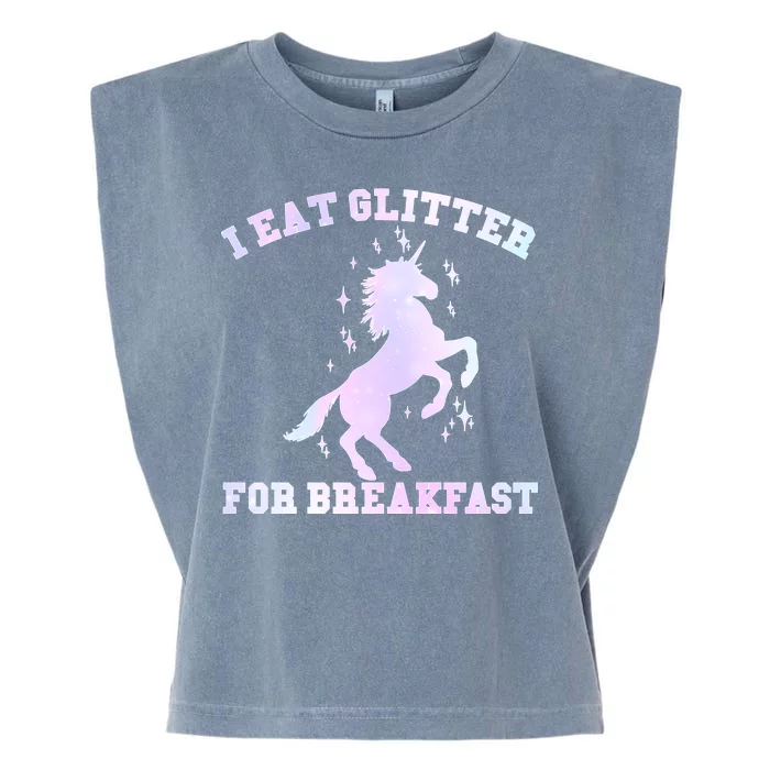 I Eat Glitter For Breakfast Garment-Dyed Women's Muscle Tee