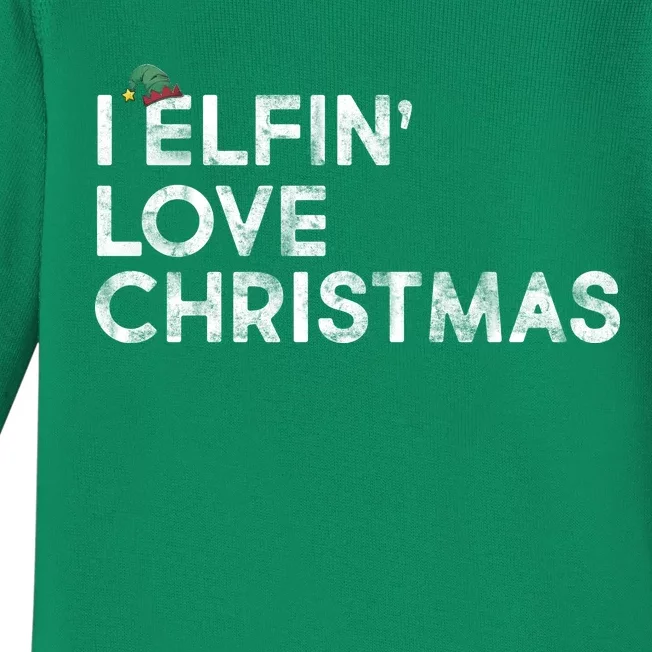 I Elfin Love Christmas Baby Long Sleeve Bodysuit