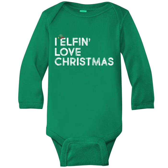 I Elfin Love Christmas Baby Long Sleeve Bodysuit