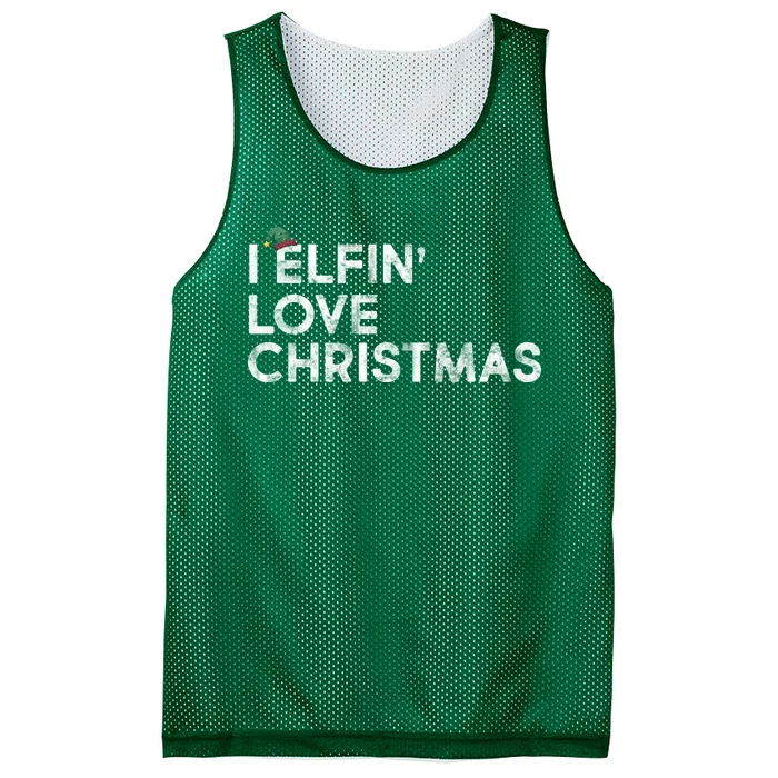 I Elfin Love Christmas Mesh Reversible Basketball Jersey Tank