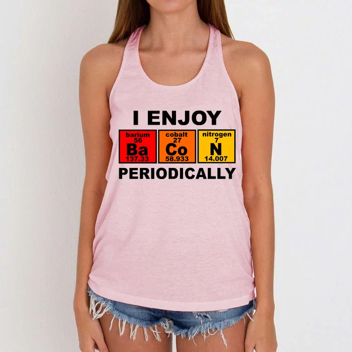 I Enjoy Bacon Periodically Women's Knotted Racerback Tank