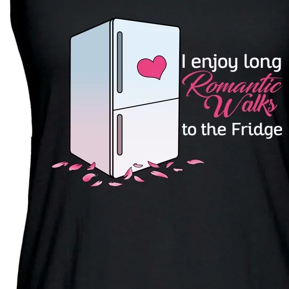 I Enjoy Long Romantic Walks To The Fridge Ladies Essential Flowy Tank