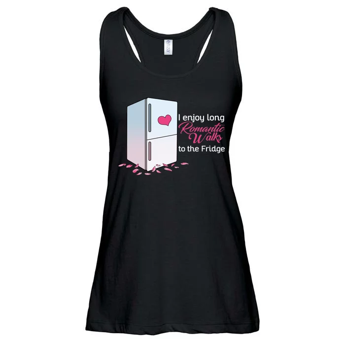 I Enjoy Long Romantic Walks To The Fridge Ladies Essential Flowy Tank