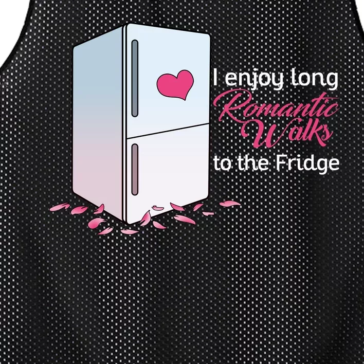 I Enjoy Long Romantic Walks To The Fridge Mesh Reversible Basketball Jersey Tank