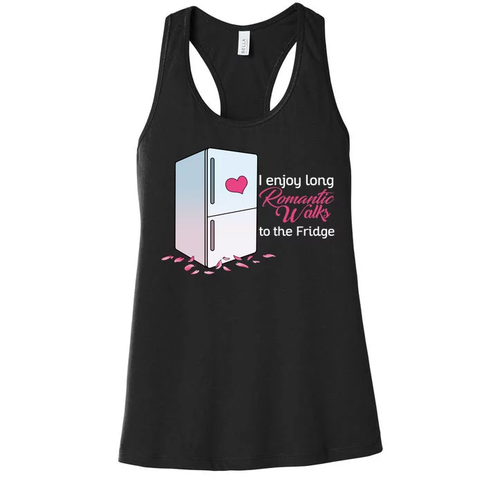 I Enjoy Long Romantic Walks To The Fridge Women's Racerback Tank