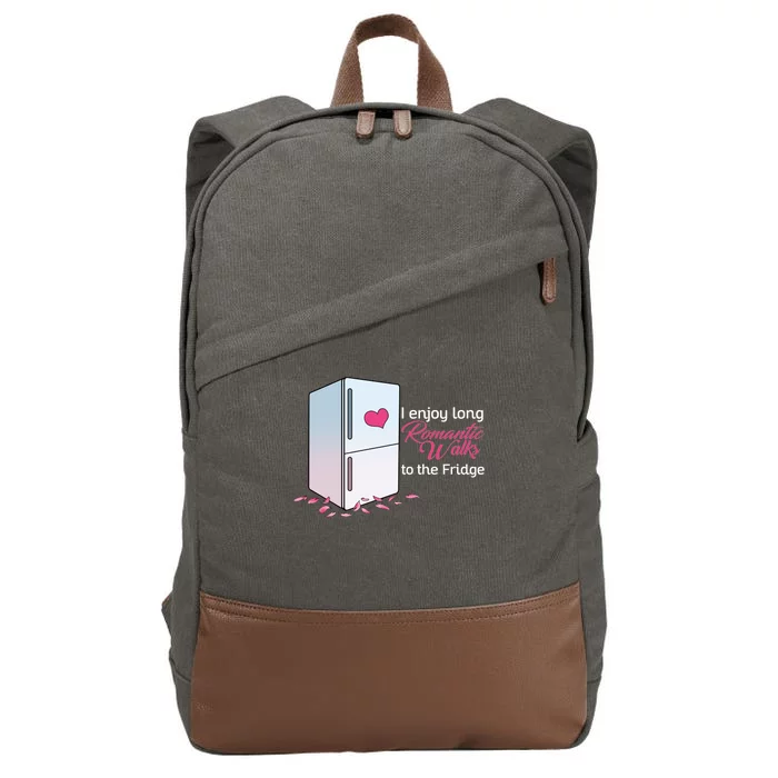 I Enjoy Long Romantic Walks To The Fridge Cotton Canvas Backpack