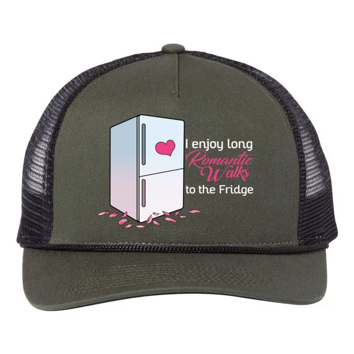 I Enjoy Long Romantic Walks To The Fridge Retro Rope Trucker Hat Cap