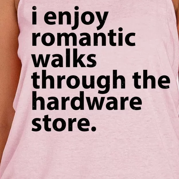 I Enjoy Romantic Walks Through The Hardware Store Women's Knotted Racerback Tank