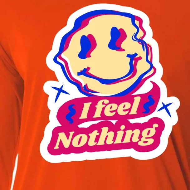 I Feel Nothing Smiley Face Cooling Performance Long Sleeve Crew