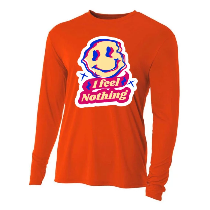 I Feel Nothing Smiley Face Cooling Performance Long Sleeve Crew