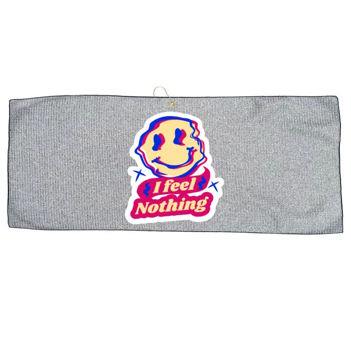 I Feel Nothing Smiley Face Large Microfiber Waffle Golf Towel