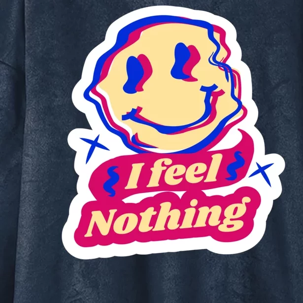 I Feel Nothing Smiley Face Hooded Wearable Blanket