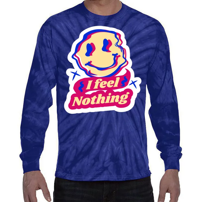 I Feel Nothing Smiley Face Tie-Dye Long Sleeve Shirt