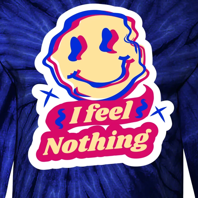 I Feel Nothing Smiley Face Tie-Dye Long Sleeve Shirt