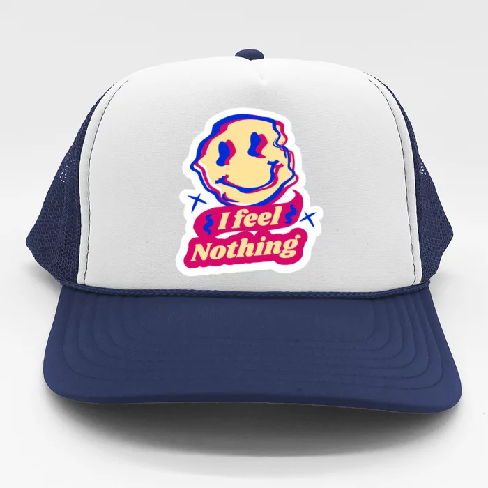 I Feel Nothing Smiley Face Trucker Hat