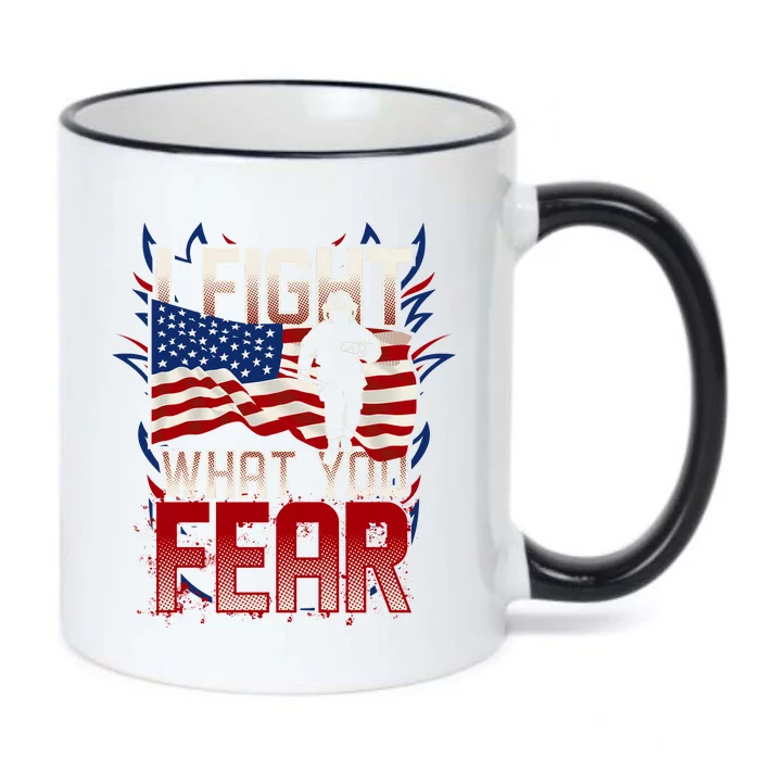 I Fight What You Fear Firefighter Black Color Changing Mug