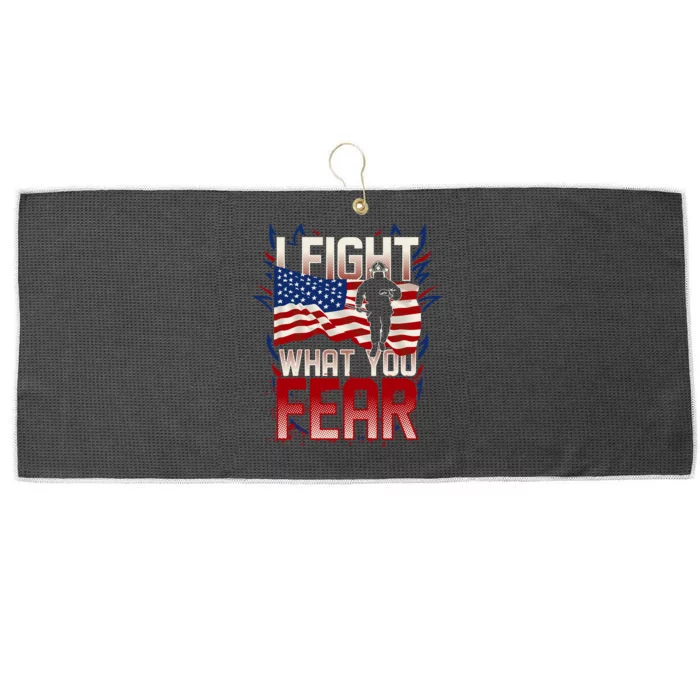 I Fight What You Fear Firefighter Large Microfiber Waffle Golf Towel