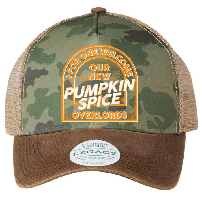 I For One Welcome Our New Pumpkin Spice Overloads Logo Legacy Tie Dye Trucker Hat