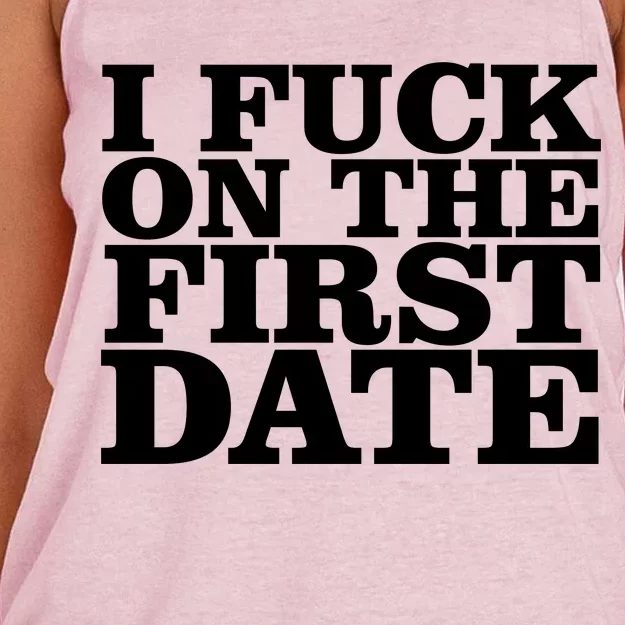 I Fuck On The First Date Women's Knotted Racerback Tank