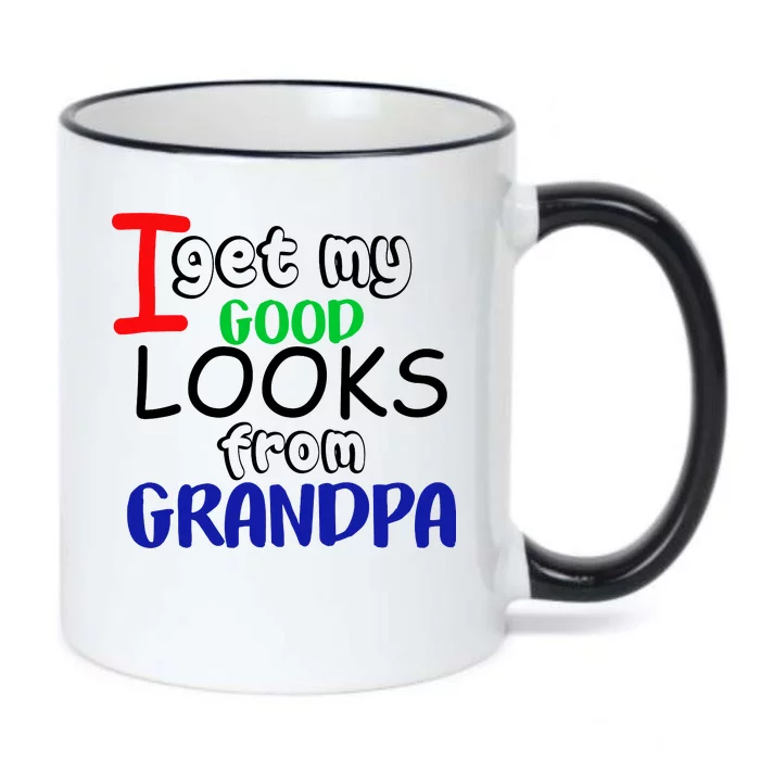 I Get My Looks From Grandpa Black Color Changing Mug