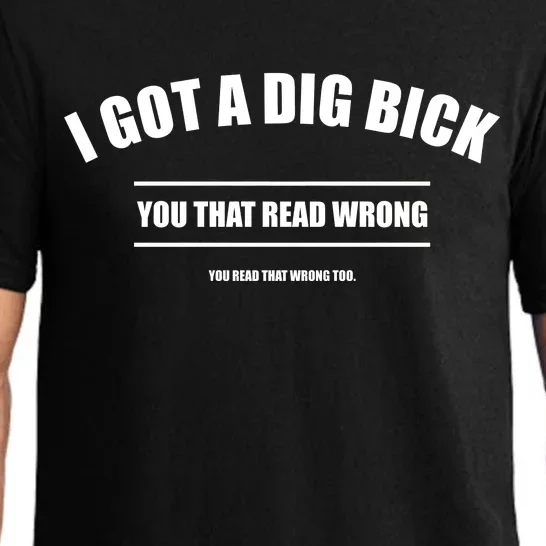 I Got a Dig Bick You Read That Wrong Funny Word Play Pajama Set