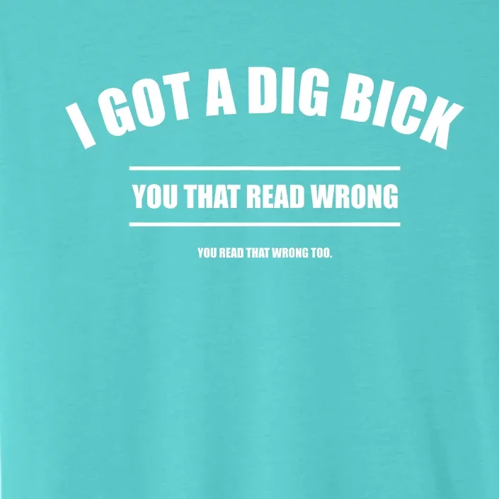 I Got a Dig Bick You Read That Wrong Funny Word Play ChromaSoft Performance T-Shirt