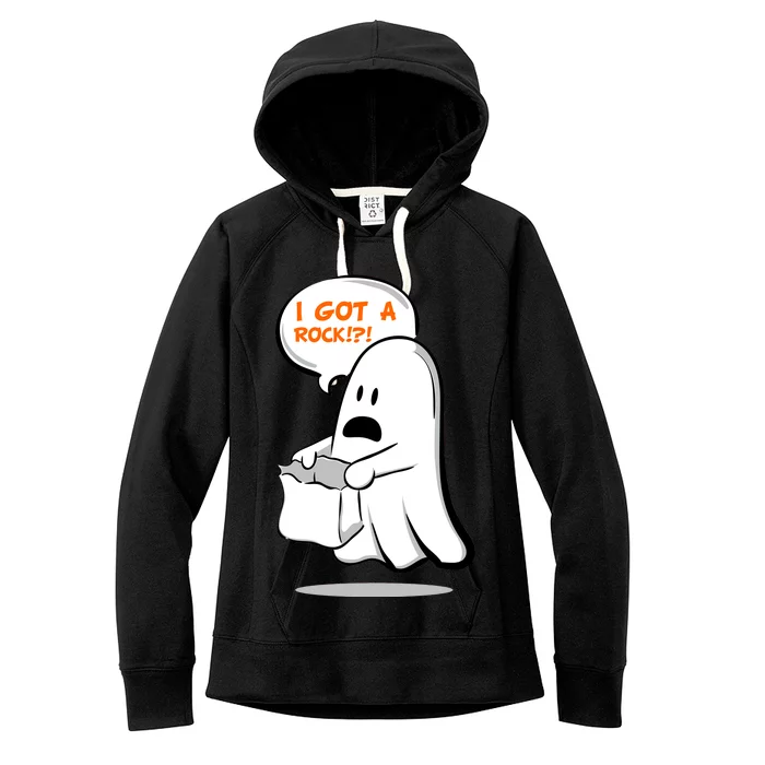 I Got A Rock!?! Halloween Ghost Trick or Treat Women's Fleece Hoodie