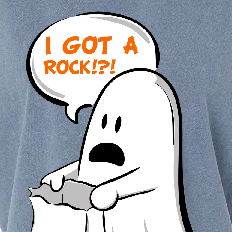 I Got A Rock!?! Halloween Ghost Trick or Treat Garment-Dyed Women's Muscle Tee