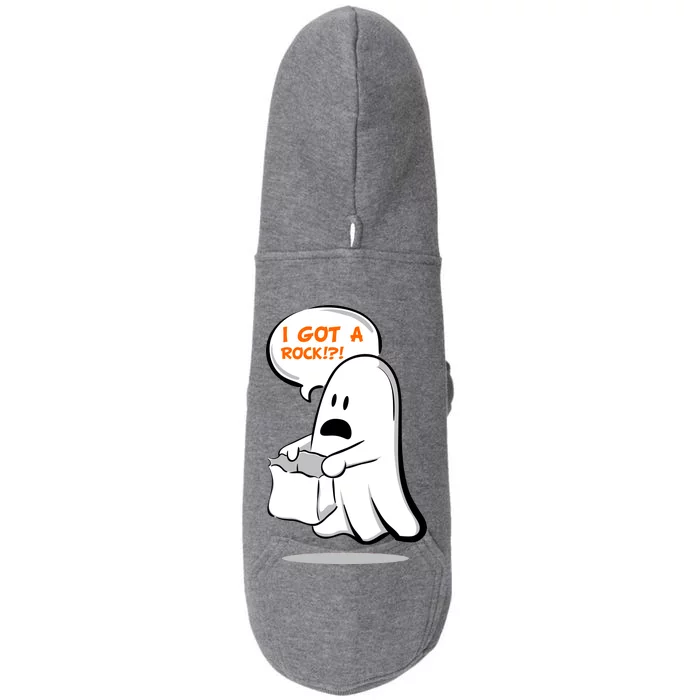 I Got A Rock!?! Halloween Ghost Trick or Treat Doggie 3-End Fleece Hoodie